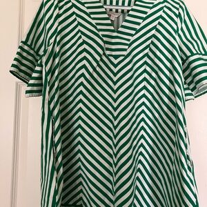 Crown & Ivy Green and White Mini Dress